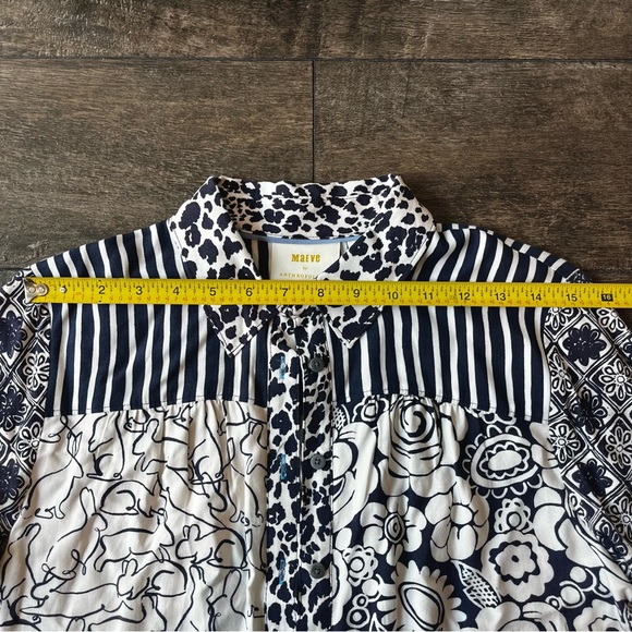 Blue and white floral print blouse - Picture 5 of 8